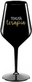 TEKUTÁ TERAPIA - čierny nerozbitný pohár na víno 470 ml