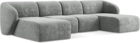 Sivá ženilková rohová pohovka (do tvaru "U") Lani – Makamii