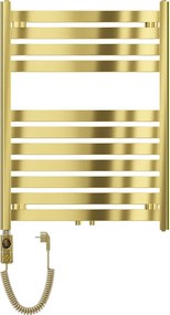 Mexen Uran, elektrické vykurovacie teleso 800x600 mm + vykurovacia tyč 300 W, zlatá lesklá, W105-0800-600-2300-50