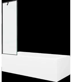 Mexen Vega obdĺžniková vaňa 160 x 70 cm s obkladom a 1-krídlovou sprchovou zástenou 60 cm, Čierny vzor - 550116070X9506007070
