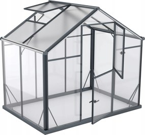 Skleník Hybrid L-3 Polykarbonát Tvrdené Sklo 220x150 cm Antracitový 3,3 m2
