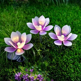 Weltbild Solárny záhradný zápich Lotosový kvet, 3 ks