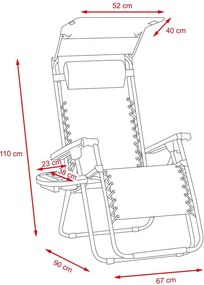 Relaxačné kreslo Avenberg PALMAS - sivá