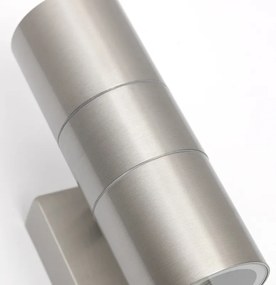 Vonkajšia nástenná lampa oceľ 2-svetlá IP44 s pohybovým senzorom - Duo