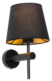 Moderná nástenná lampa čierna - Pluk