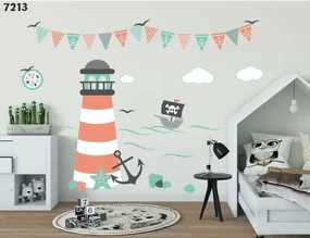 Úžasná detská nálepka pre chlapcov do detskej izby maják 50 x 100 cm