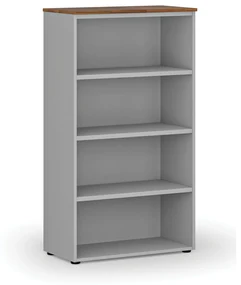 Kancelársky regál PRIMO GRAY, 1434 x 800 x 420 mm, sivá/orech
