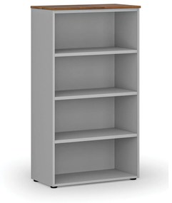 Kancelársky regál PRIMO GRAY, 1434 x 800 x 420 mm, sivá/orech