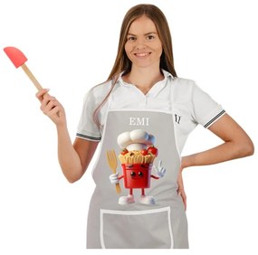 Kuchynská zástera Pasta EMI, sivá