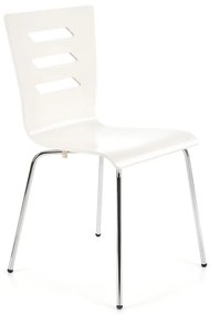 Stolička K155 kov/drevo biela 46x47x85