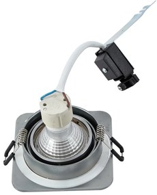 Sada 6 zaoblených zapustených bodových svetiel Gunmetal GU10 50 mm nastaviteľné IP44 - Alberto