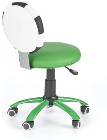 Detská stolička na kolieskach GOL — ekokoža, biela / zelená