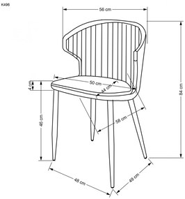 Jedálenská stolička MERMA — oceľ, látka, béžová