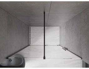 Mexen Velar, posuvné dvere do otvoru 160x200 cm, 8mm číre sklo, čierna matná, 871-160-000-01-70