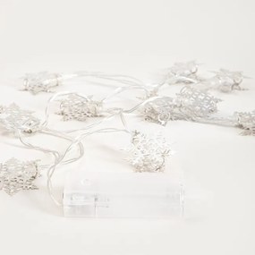 Dekoratívne svetielka SNOFLOCK strieborné vločky 753978