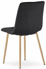 Jedálenská stolička LIBRA zamatová čierna / drevené nohy