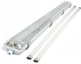 ECOLIGHT Svietidlo + 2x LED trubica - G13 - 120cm - 18W - 1800lm studená biela - SADA