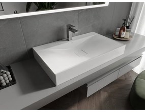 Mexen Poli, umývadlo na dosku z konglomerátu 80 x 48 cm, biela, 23028001