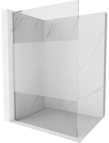 Mexen Kioto L, sprchová zástena Walk-In 70 x 200 cm, 8mm číre sklo-námraza, brúsená oceľ profil, 800-070-103-97-35