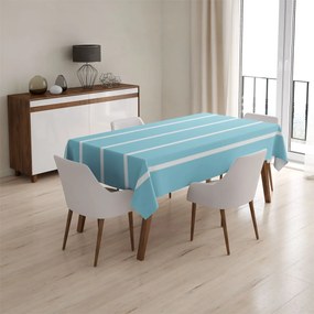 Sablio Obrus Biele pruhy na modrej - 130x130 cm