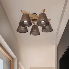 Brilagi - LED  Prisadený luster ANTHONY 5xE14/40W/230V dub/hnedá
