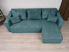 Petrolejová rohová pohovka SMART COSARO, obojstranná + 2 vankúšiky ZDARMA