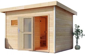 Vonkajšia fínska sauna s predsieňou 337 x 196 cm Dekorhome