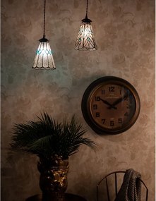 Závesná Tiffany lampa modré detaily BlueRhom - Ø 15*115 cm E14/max 1*25W