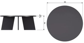 Čierny okrúhly konferenčný stolík ø 90 cm Fries – WOOOD