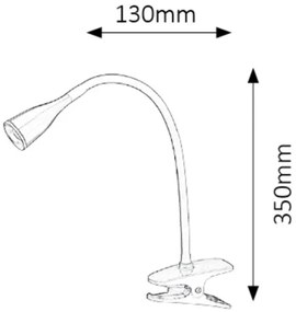 Rabalux 4196 - LED Stolná lampa s klipom JEFF 1xLED/4,5W/230V