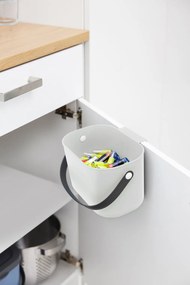 Rotho 2. akosť - Závesný odpadkový kôš na dvierka, 3,2l MINI-ALBULA, biela/antracit