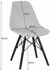 Set troch jedálenských stoličiek OSAKA cynober (čierne nohy) (3ks)