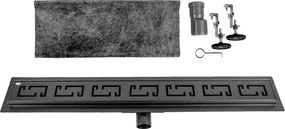 BPS-koupelny Sprchový odtokový žľab DL01 OMEGA G6 HYD-2665 70 cm, čierny