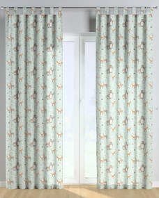 Záves na pútkach farba produktu zelená látka vzorované