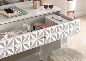 Toaletný stolík so zrkadlom Prismo, biely