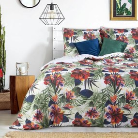Eurofirany Kvetované posteľné obliečky NELLY z bavlneného saténu 140x200 cm, 70x90 cm