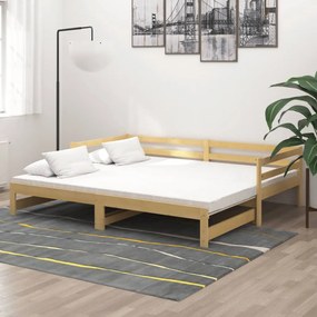 vidaXL Rozkladacia denná posteľ borovicový masív 2x(90x200) cm