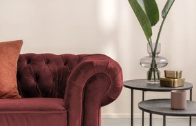 Pohovka Chesterfield, červená látka