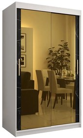 Skriňa Platinum T3 120 biely mramor/čierna