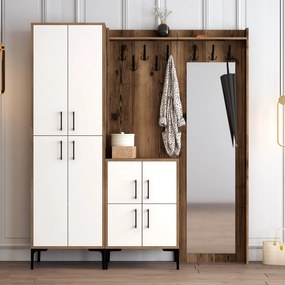 Predsieňová stena Berlin ABC - Walnut, White