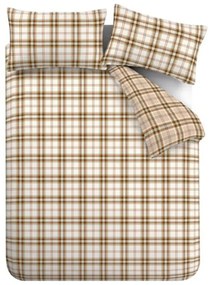 Oranžové/svetlohnedé obliečky na dvojlôžko/predĺžené 230x220 cm Kelso Check – Catherine Lansfield