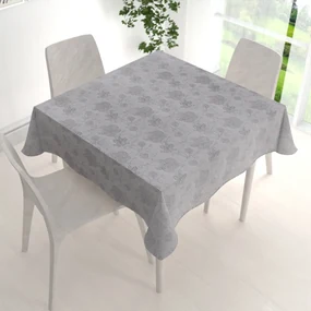 Biante Teflónový štvorcový obrus TF-083 Kvetované ornamenty na sivom 140x140 cm