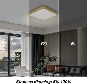 Brilagi-LED stmievateľné stropné svietidlo POOL LED/36W/230V 3000-6000K 40x40 cm zlaté + diaľkové ovládanie