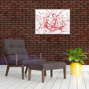 Sklenený obraz technikou Drippingu (70x50 cm)