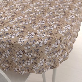 Biante Dekoračný oválny obrus PML-036 Popínavé kvety na hnedom 120x200 cm