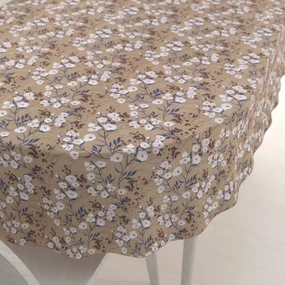 Biante Dekoračný oválny obrus PML-036 Popínavé kvety na hnedom 120x140 cm