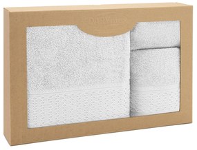 BAVLNENÉ UTERÁKY SOLANO SADA 1 KS 30X50 CM, 1 KS 50X90 CM, 1 KS 70X140 CM BIELA