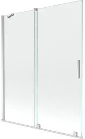 Mexen Velar, 2-krídlová posuvná vaňová zástena 140 x 150 cm, 8mm číre sklo, chrómový profil, 896-140-000-01-01