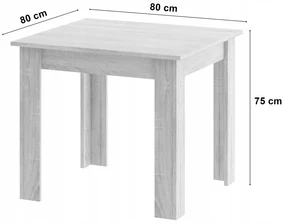 Jedálenský set 1 + 4, stôl MADO 80x80cm dub sonoma + stoličky BALI MARK čierna