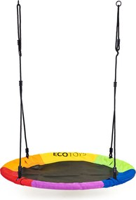 ECOTOYS Farebná záhradná hojdačka bocianie hniezdo 100 cm pre deti, nosnosť 150 kg
